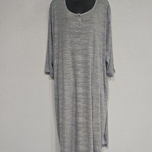 Muk Luks | Women's Heather Gray Soft Cozy Loungewear Nightgown Sz 3X